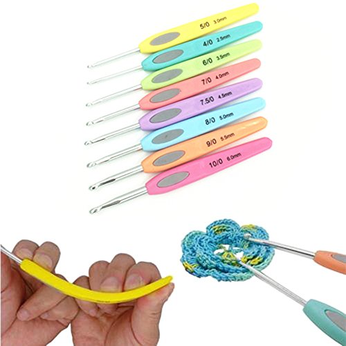 7iper 8pcs colorful soft plastic handle aluminum croche…