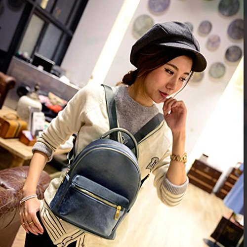 Gillberry Women Gold Velvet Small Rucksack Backpack School Book Shoulder Bag (Gray)