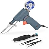 6 in 1 Soldering Gun Solder Iron Kit, 60W 110V Temp Adjustable Automatic Hand-held Solder Feeding Welding Gun with Tin Wire,