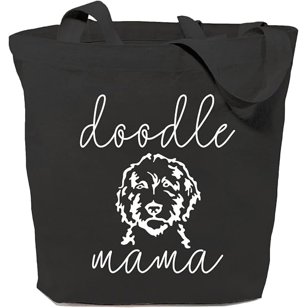 GXVUIS Life Is Golden With A Doodle Canvas Tote Bag - Large Reusable Shopping Bag For Women & Dog Lovers - View #5