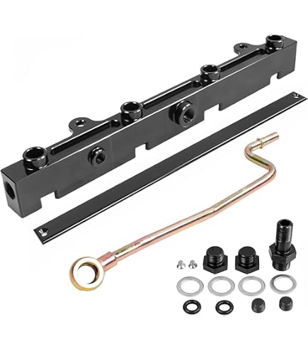 K-MOTOR Billet Aluminum Fuel Rail Kit For Honda/Acura K20 K24 Engines - Civic Si, RSX, TSX - With Gauge Port