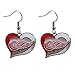 Aminco NHL Detroit Red Wings Swirl Heart Earrings & Pendant Set