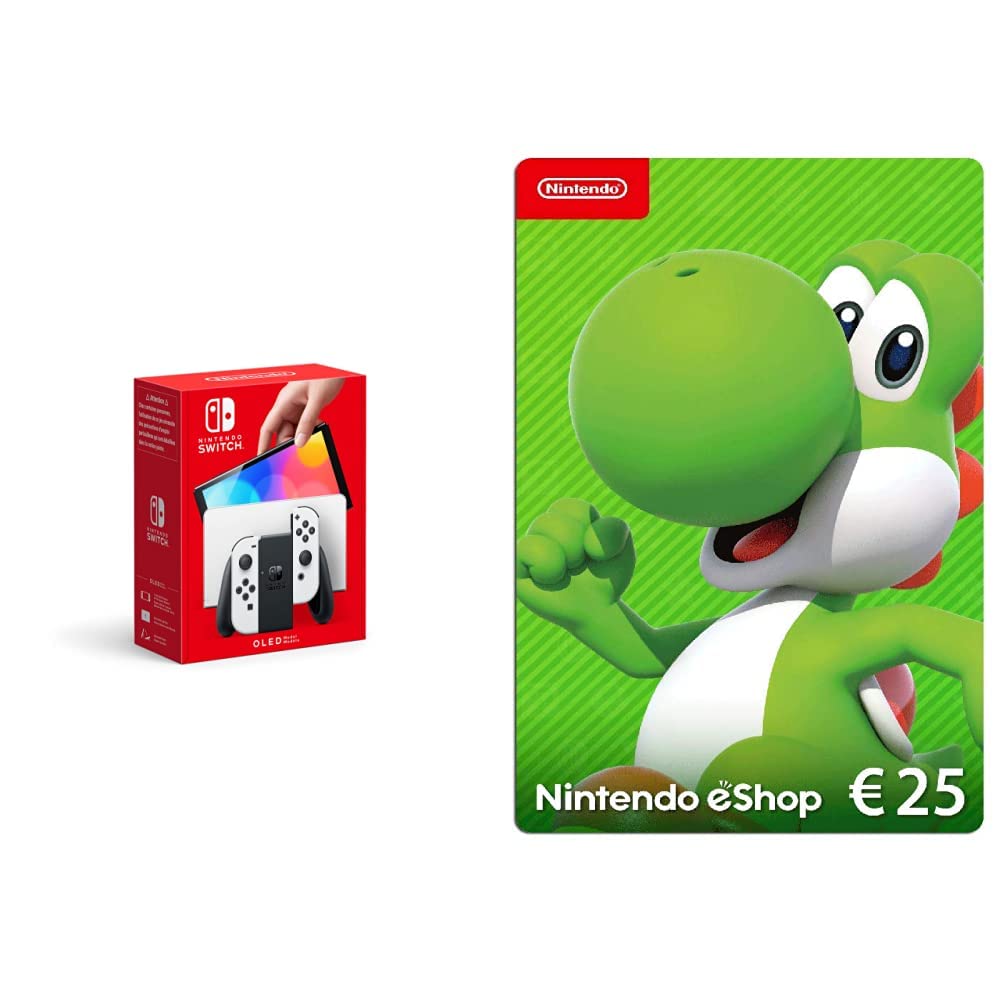 Nintendo-Switch-version-OLED-Blanca-Nintendo-eShop-Tarjeta-de-regalo-25E-Codigo-de-descarga