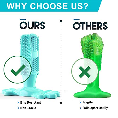 dasaba Dog Chew Toys for Aggressive Chewers,Teeth Cleaning Chewing Toys for Small & Medium Large Breed Dogs Durable Non-Toxic Elastic Rubber Pets Toothbrush Dog Toys