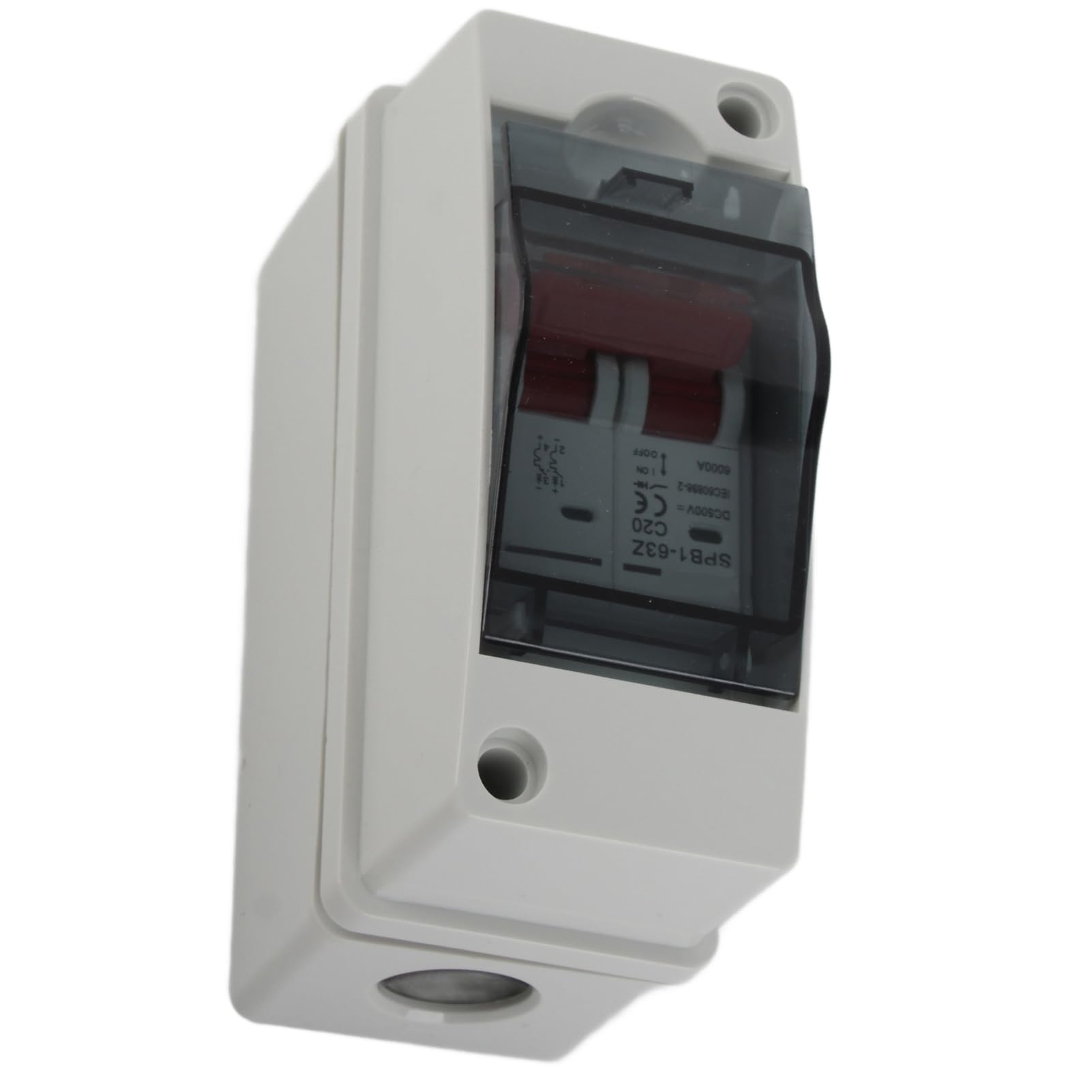 Solar Disconnect Switch DC Isolator, 500V, IP65 Waterproof, for Photovoltaic Circuit and Miniature Circuit Breaker, Polycarbonate and ABS