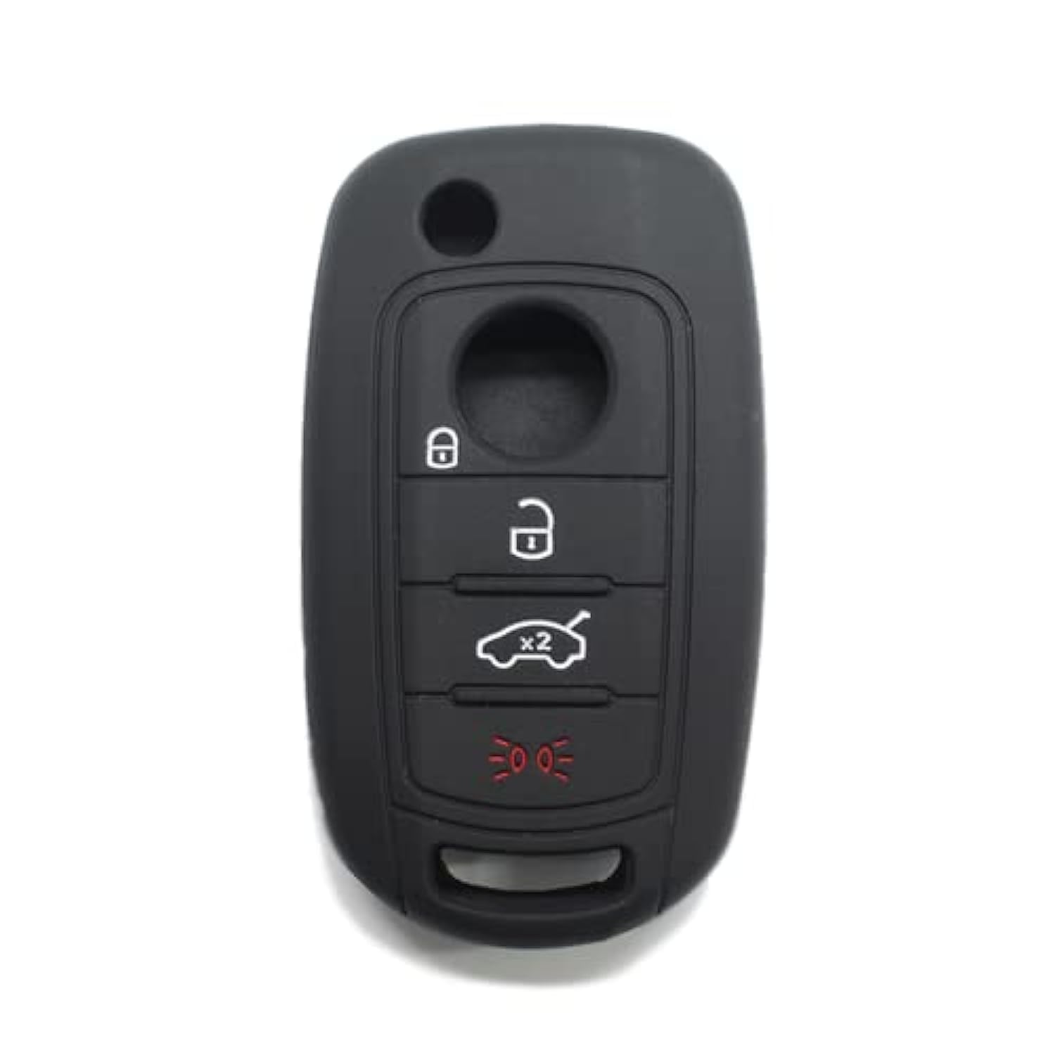 SALPIE Silicone Key Shell for Fiat 500X 4 Buttons Remote Control (Black, Cover)