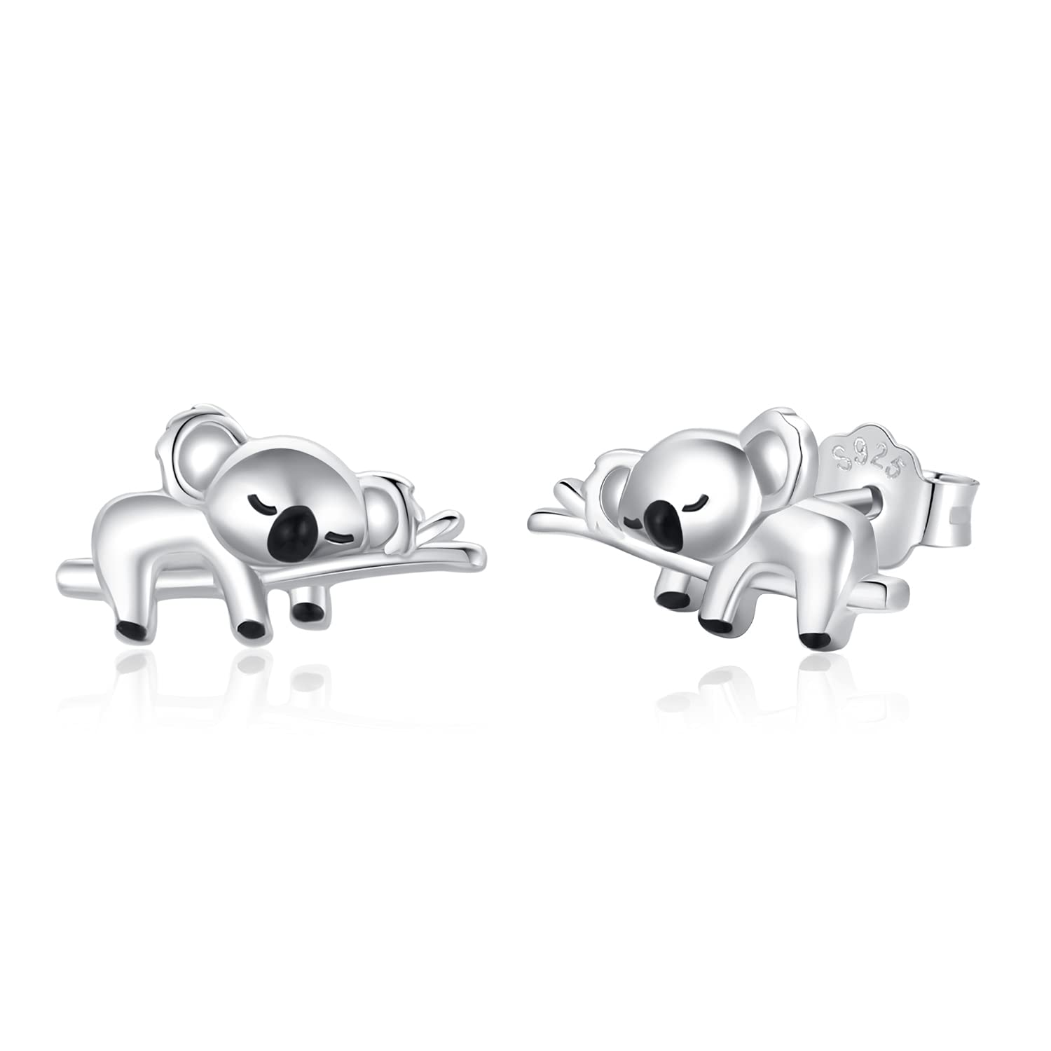 Koala Earrings 925 Sterling Silver Cute Animal Stud Earrings Hypoallergenic Koala Bear Earrings Jewellery Koala Gifts for Women Girls Girlfriend