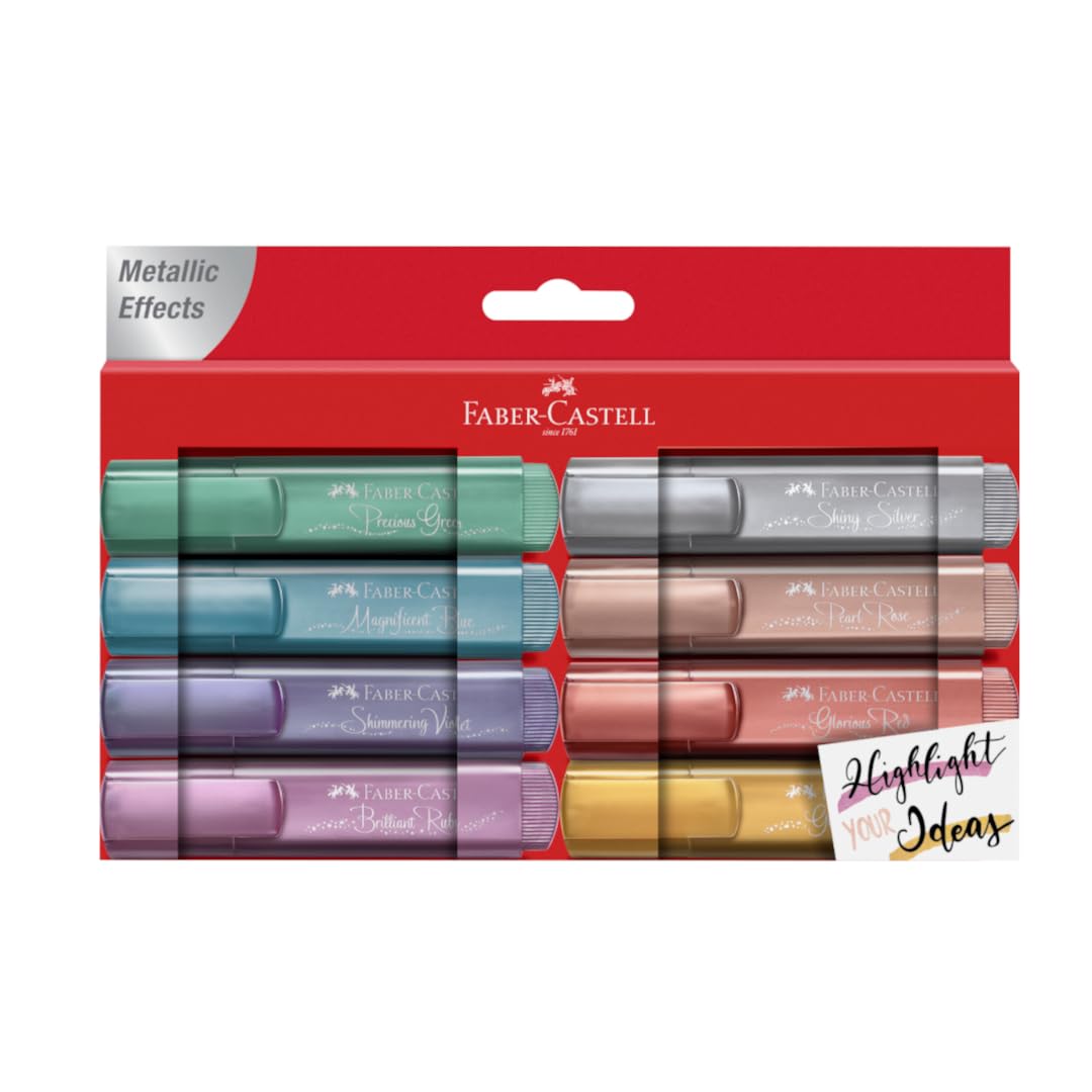 Faber-Castell 154689 - Highlighter TL 46 Metallic Pack of 8
