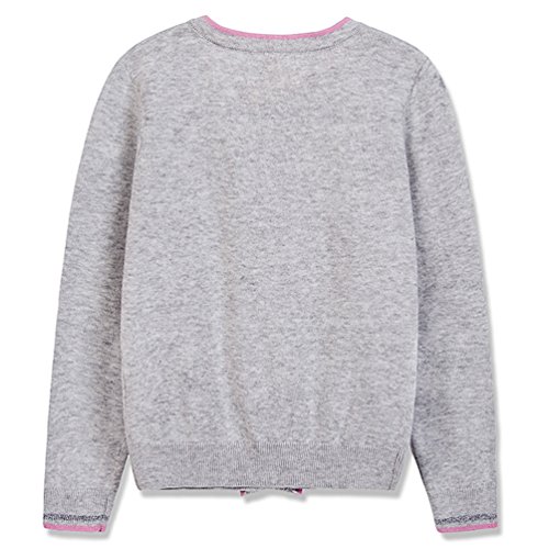 Benito & Benita Girls' Sweater Crew Neck Cardigan Soft Cotton Long Sleeve Sweaters for 3-12Y