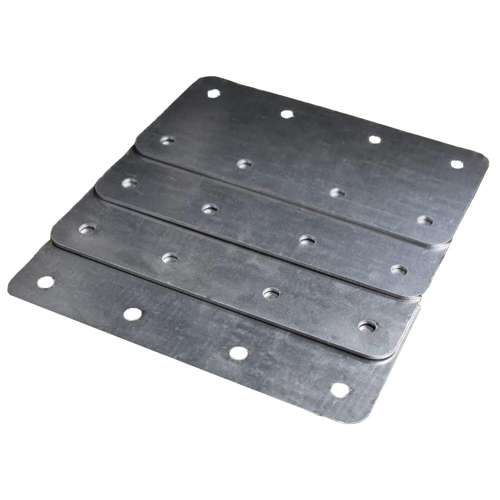 Indoor outdoors Pack of 4 Gardening Joining and DIY Fixing Plates - Straight Railway Sleeper Brackets - Connecting Planters, Retaining Walls, Pathway and Driveway Edging (170x80mm)