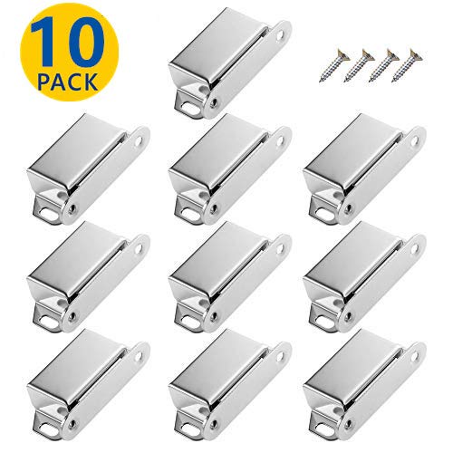 Magnetic Door Catch Elitlife 10 Packs Cabinet Door Magnets 20 lbs Strong Cabinet Magnet Latch Hardware Stainless Steel for Home Kitchen Cupboard Wardrobe Closet Door Closer-Screws Include