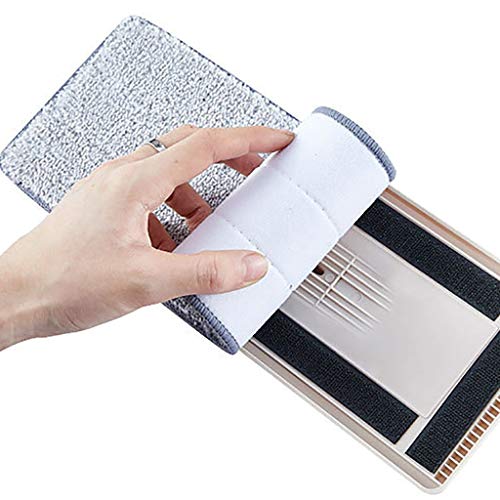 malisu Mop Floor Cleaning Kit, Microfiber Flat Mop with Bucket, Cleaning Squeeze Hand Free Floor Mop, 4 Reusable Mop Pads, Stainless Steel Handle, Extra Large, Gray