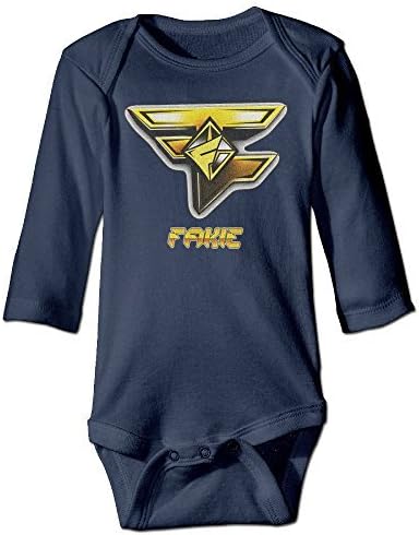 FaZe Blaziken Logo 1 Baby Girls Boys Long Sleeve Creeper Navy