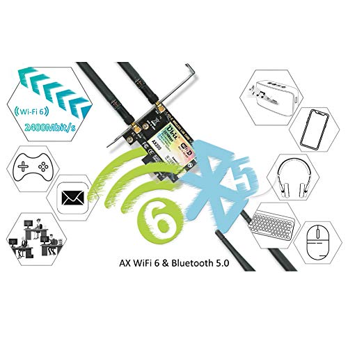 Ubit-AX-WiFi-6-Banda-Dual-2974-Mbps-AX200-PCIE-Tarjeta-de-Red-WiFi-inalmbrica-con-Bluetooth-50-MU-MIMO-OFDMA-Latencia-Ultrabaja