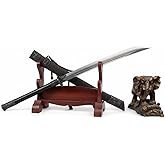 Chinese Sword,Kangxi dao,Broadsword(Forged high Carbon Steel Blade,Alloy Fittings,Black Scabbard)