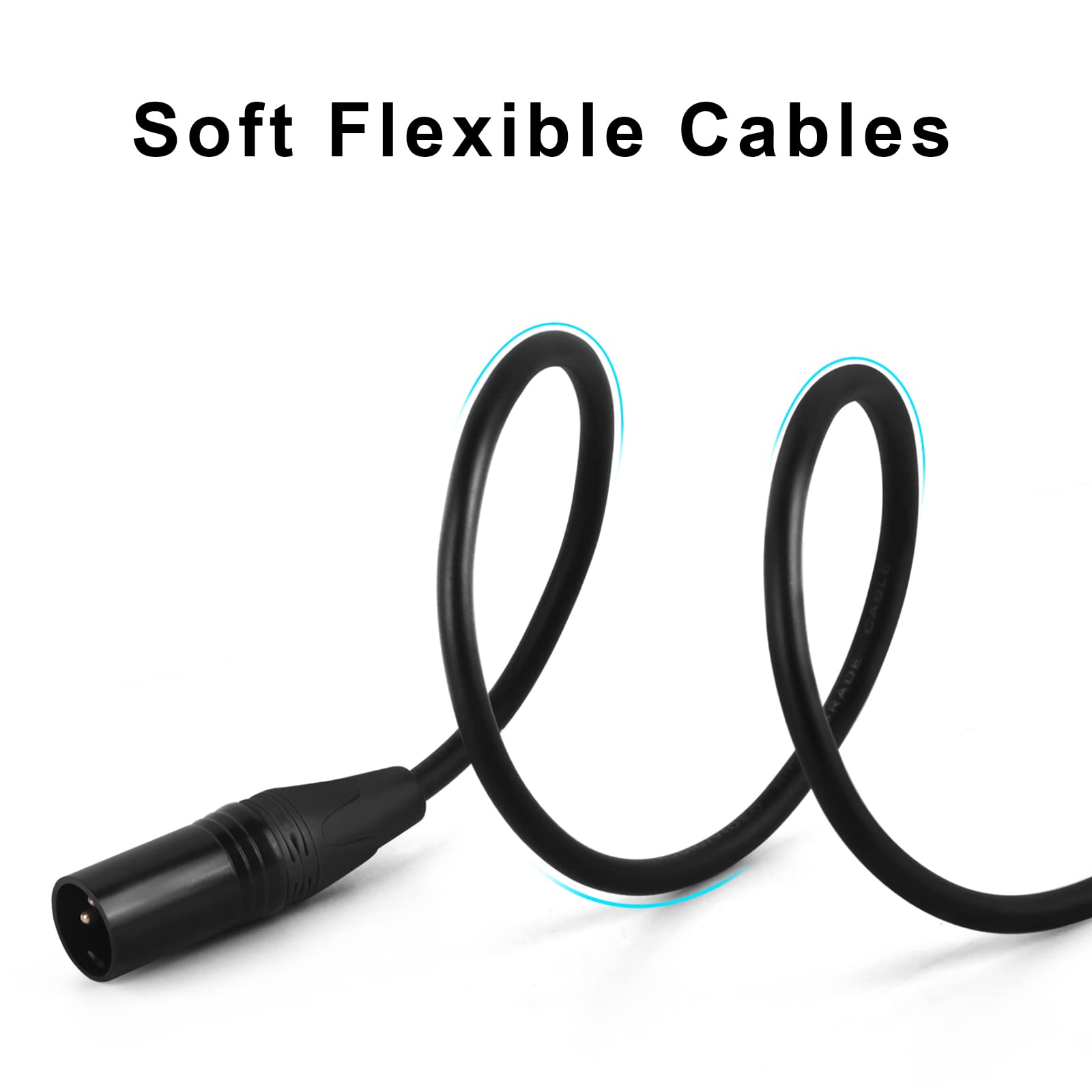 MIKIZ XLR Cables 50 Feet 2 Packs - Premium Balanced Microphone Mic Cord 3 Pin XLR Male to Female 50ft