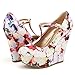 DREAM PAIRS HEIGHT Womens Mary-Jane T-Strap Wedge Platform Pumps Shoes Floral Size 10