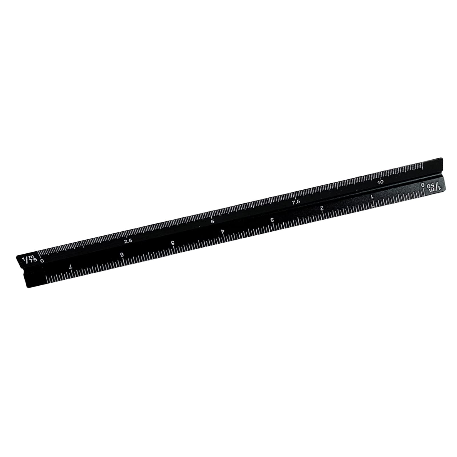 YANCAIYUNL Architectural Scale Ruler, Aluminum Triangular 30cm Scale Ruler Metric 1:20, 1:25, 1:50, 1:75, 1:100, 1:125 Standard 12 Inch for Architects, Students, Draftsman and Engineers (Black)