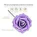 Febou Artificial Flowers, 50pcs Real Touch Artificial Foam Roses Decoration DIY for Wedding Bridesmaid Bridal Bouquets Centerpieces, Party Decoration, Home Display, Office Decor (Standard Type,Purple)