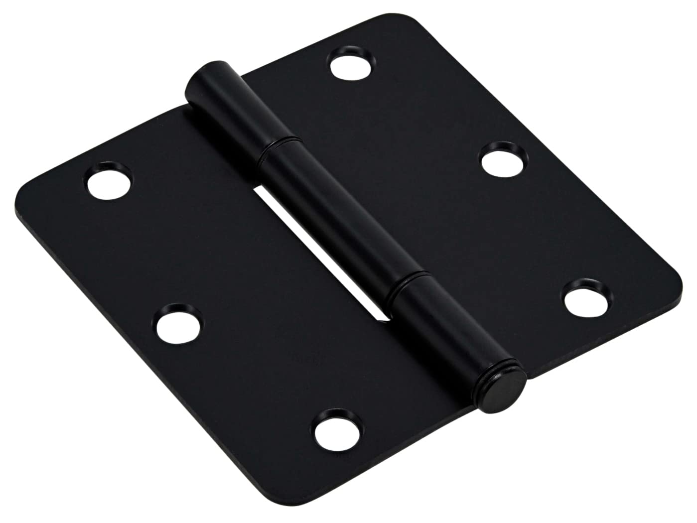 Squeak-Proof 3-1/2in 1/4in Radius Matte Black Door Hinge (3 Count)