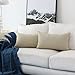 Home Brilliant Lined Linen Burlap Rectangular Accent Throw Pillow Covers Cushion Cover for Couch Bedroom, 12x20 inches, Set of 2, Light Linen