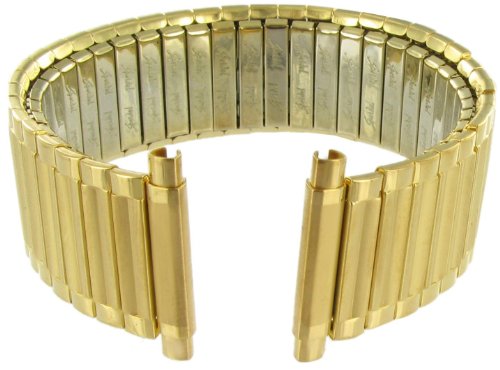 18-22mm Twist-o-flex Gold Stainless Steel Watch Band Extra Long Measures 7 In