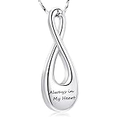 Imrsanl Infinity Cremation Jewelry for Ashes Urn Necklace Pendants for Ashes Wome/Men Memorial Lockets Keepsake Cremation Ashes Jewelry