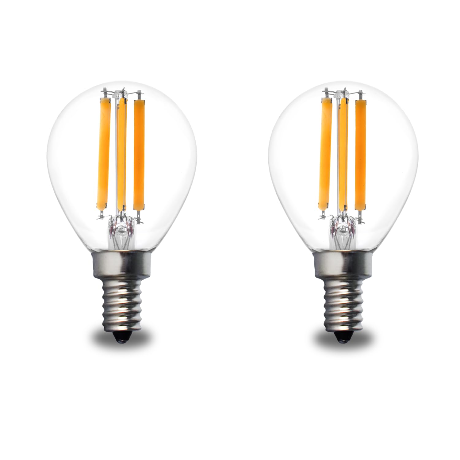 Photo 1 of zeyork G45 LED Filament Bulb E12 4W 450LM Vintage Edison for Desk Lamps, Chandeliers, Ceiling Fans – 3000K Warm White Dimmable 110V AC, 2 Pack