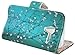 for Motorola Moto G2, Customerfirst Design Wallet Premium PU Leather Magnetic Closure Flip [Stand Feature] Protective Case Cover with Credit Card Slots for Motorola Moto G (2nd Gen) (Blossom Teal)