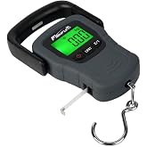 Fishfun Digital Fish Scale, Electronic Hanging Fish Weight Scale with Large Handle &amp; Measuring Tape, 110lb/50kg Fishing Scale, 3 AAA Batteries Included, Fishing Gifts for Men