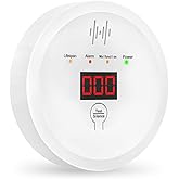 Carbon Monoxide Detectors 90dB Alarm, CO Detector Battery Powered(Not Include), 10-Year Lifespan Carbon Monoxide Alarm with LCD Display for Travel, Home, Kitchen, JA-997, 1 Pack