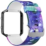 SKYLET for Fitbit Blaze Bands, Breathable Silicone Replacement Band with Steel Frame for Fitbit Blaze Bracelet (No Tracker)