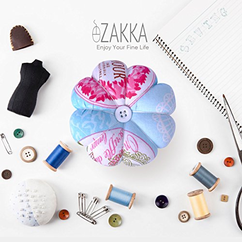 eZAKKA Pin Cushion Polka Pumpkin Wrist Pin Cushions Wearable Needle Pincushions (Baby Blue) - Thumbnail 6