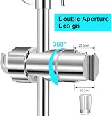 OSDUE Shower Head Holder 16-27mm Adjustable 360° Rotation Chrome view 3