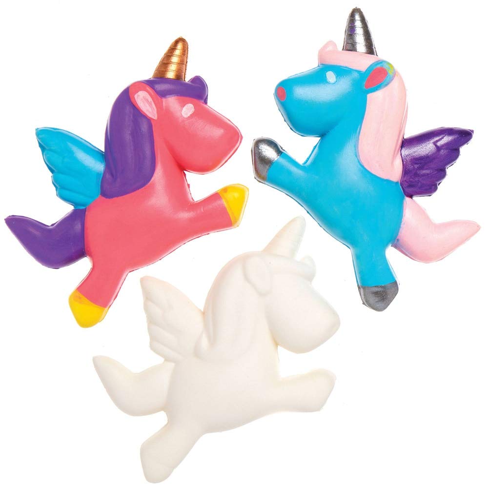 Baker Ross AX131 Design Your Own Squeezy Unicorns, for Kids Arts and Crafts Projects (Pack of 4), Assorted