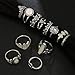 Zealmer Gudukt 12PCS Bohemian Retro Vintage Crystal Joint Knuckle Ring Sets Finger Rings