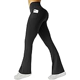 FireSwan Women's Flare Yoga Pants with Pockets High Waist Flared Leggings Bootcut Gym Workout Pants Tummy Control