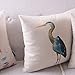 Create For-Life Cotton Linen Decorative Pillowcase Throw Pillow Cushion Cover Watercolor Bird Grus Japonensis Square 18
