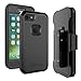 ALNEED iPhone 8 Case,iPhone 7 Case,Heavy Duty Drop Protection Tough Rugged Hybrid Hard Shell Cover Case with Belt Clip Screen Protector for iPhone 7 [4.7 inch](Black)