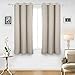 Deconovo Grommet Blackout Curtains for Living Room, Room Darkening Thermal Insulated Window Curtain, Light Beige, 42x63 Inch, 1 Panel