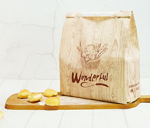 Pack of 30 Paper Bread Loaf Bag Kraft Food Packaging Storage Bakery Bag with Front Window, Label Seal sticker included (Style-4)