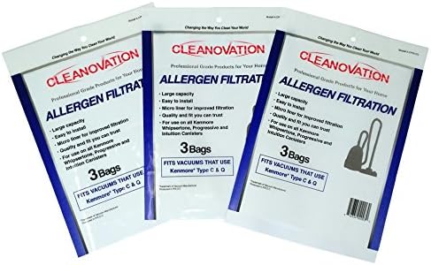 CleanovationVacuum Bags Compatible with Kenmore Type C, Q, 5055, 50557, 50558, Panasonic C-6 – 9-Pack Micro Lined Replacement Bags, High-Capacity, Fits Canister Vacuums