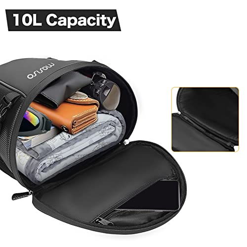 MOSISO Motorcycle Tail Bag Multifunctional Waterproof Polyester Storage Saddle Bag, 10L Outdoor Sports Motorbike Rear Seat Light Tank Handbag Tool Carry Pouch with Shoulder Strap, Black