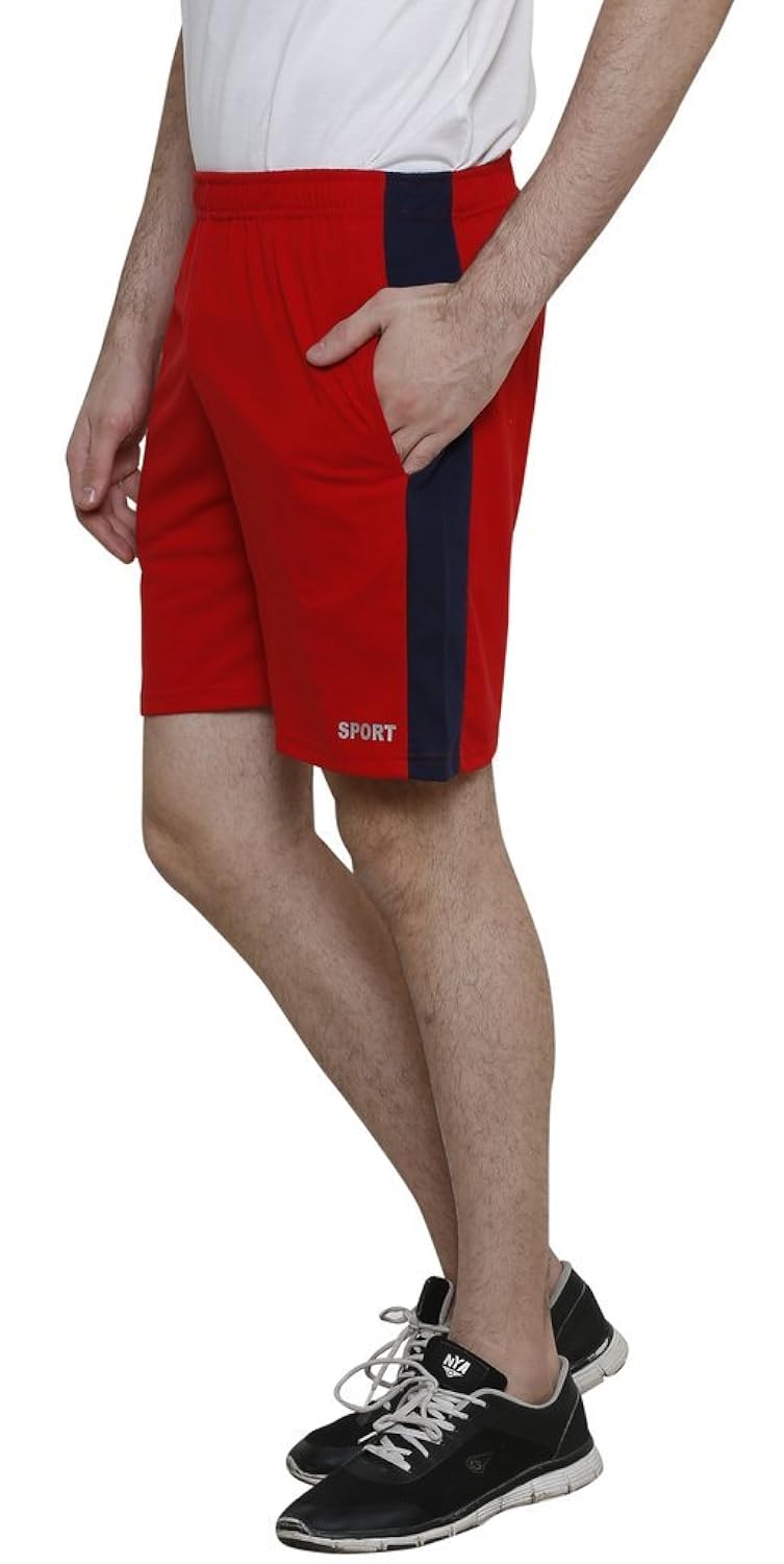 syda mens red cotton shorts