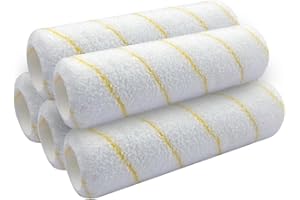 Crozzfog Paint Roller Covers 9 Inch, Pack of 5, 3/8" Nap Microfiber Paint Roller Kit for 9 Inch Roller Frame Painting Project