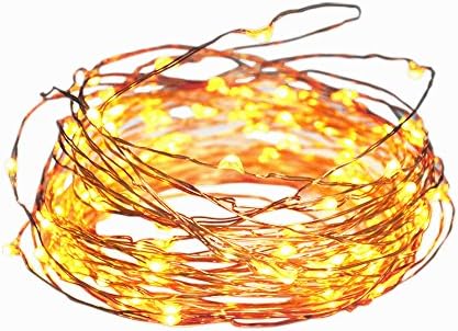 LED String Lights Waterproof led Lights 33ft 100 LEDs led Lights for Bedroom Patio Parties Copper Wire Lights Warm White Soft Glow Safety batteray Power