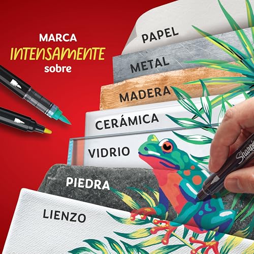 Marcadores Rotuladores acrílicos creativos de con punta de pincel base agua | Escribe en la mayoría de superficies | Materiales de arte y manualidades | Lila | 6 Piezas