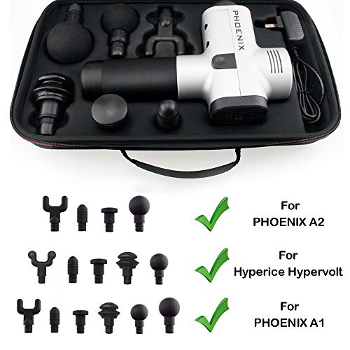 Massage Gun Carrying Case 6 Massage Head Attachments Compatible