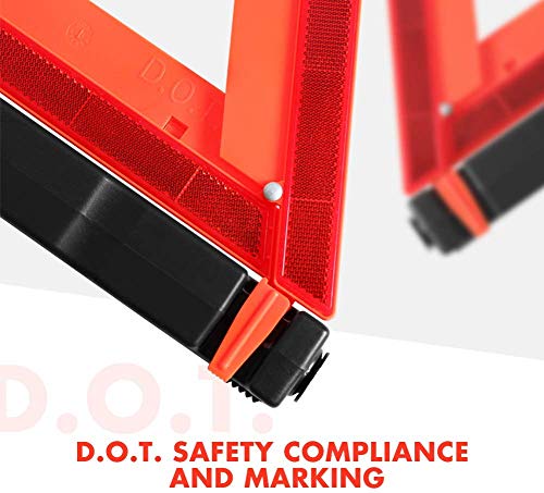 MYSBIKER Dot Warning Triangle, Emergency Safety Warning Triangles Reflective Sign Roadside with Individual Case Dot Approved - Thumbnail 3