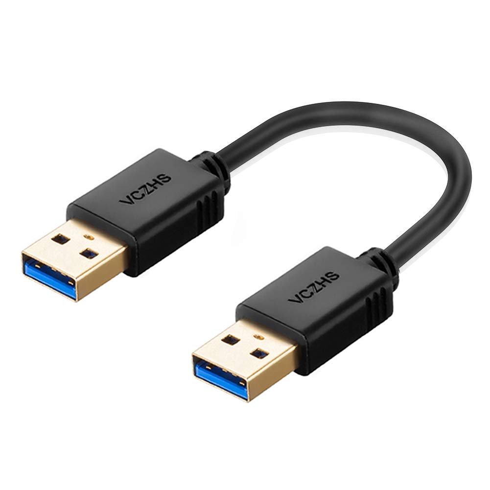 Short USB Cable Male to Male 0.3m, VCZHS USB to USB Cable USB 3.0 A to A Cable Type A Male to Male Cable Cord for Data Transfer Hard Drive Enclosures, Printers, Modems, Webcom